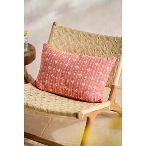 Anthropologie Terrain Floral Stripe Outdoor Lumbar Pillow